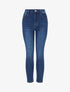 Jean skinny grande taille délavé - Bleu denim - 1