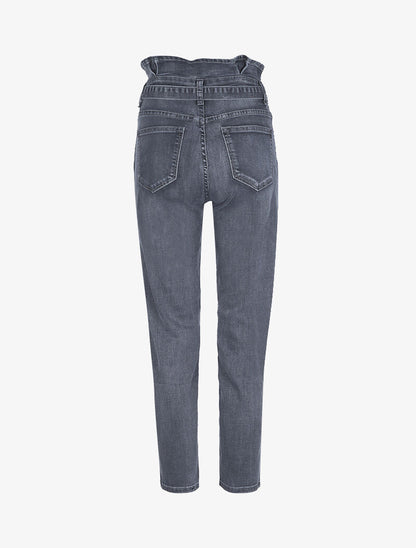 Jean boyfriend 7/8 à taille haute - Anthracite - 4