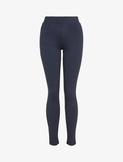 Legging uni à poches - Marine - 4