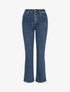 Jean droit boutonné à taille haute - Bleu denim - 1