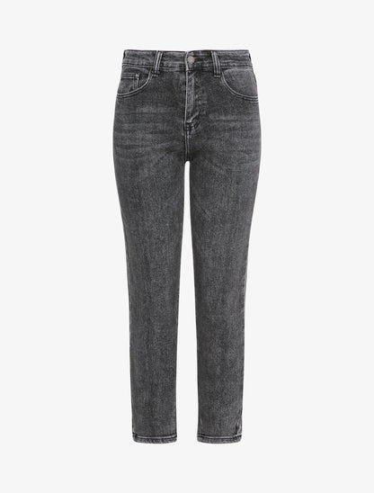Mom jean 7/8 délavé - Anthracite - 3