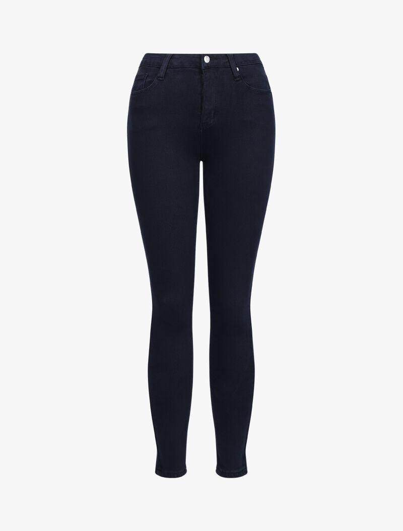 Jean stretch à taille haute coupe skinny - Marine - 1