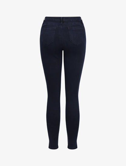 Jean stretch à taille haute coupe skinny - Marine - 2
