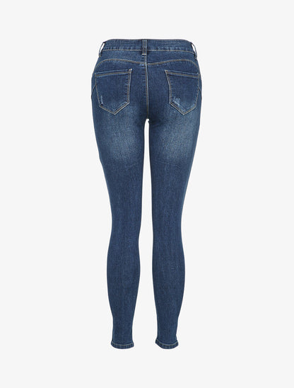 Jean skinny griffé - Bleu denim - 2