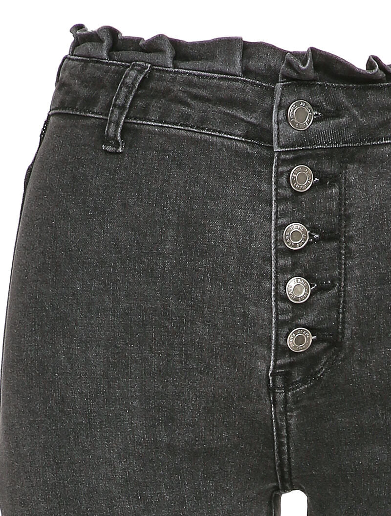 Jean skinny à taille volantée - Gris foncé - 3