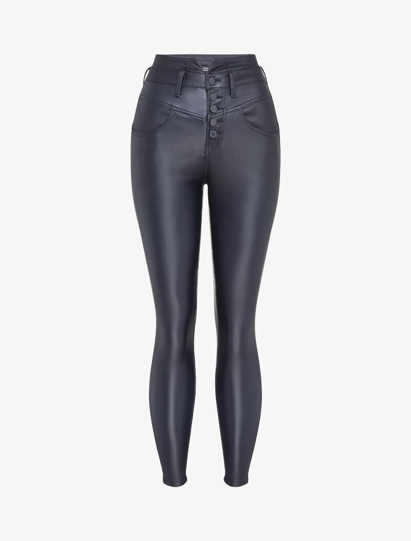Jean skinny enduit - Marine - 3