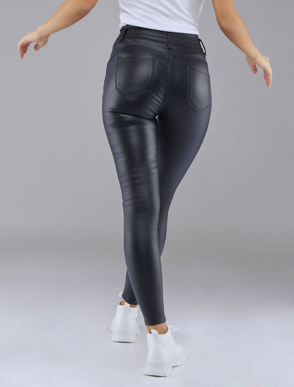 Jean skinny enduit - Marine - 2