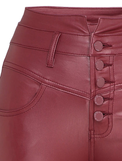 Jean skinny enduit - Rouge - 3