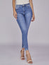 Jean skinny délavé avec chevilles effilées - Bleu denim - 1