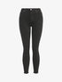 Jean skinny à taille haute et bords coupe franche - Noir - 4