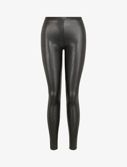 Legging stretch en simili - Noir - 4