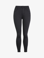 Jean skinny effet satiné - Noir - 1