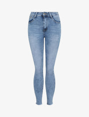 Jean push up à bords coupe franche - Bleu clair - 1