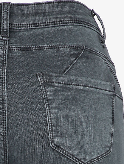 Jean skinny taille haute - Gris - 3