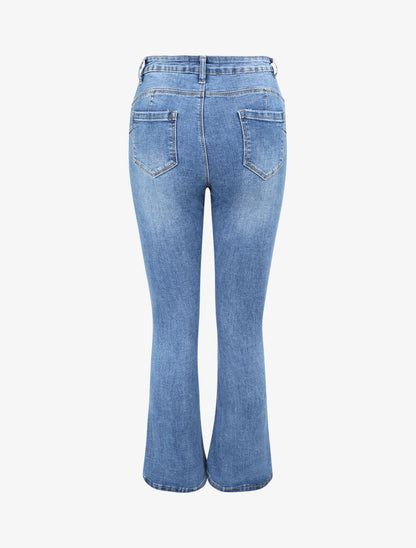 Jean flare basique push up - Bleu denim - 2