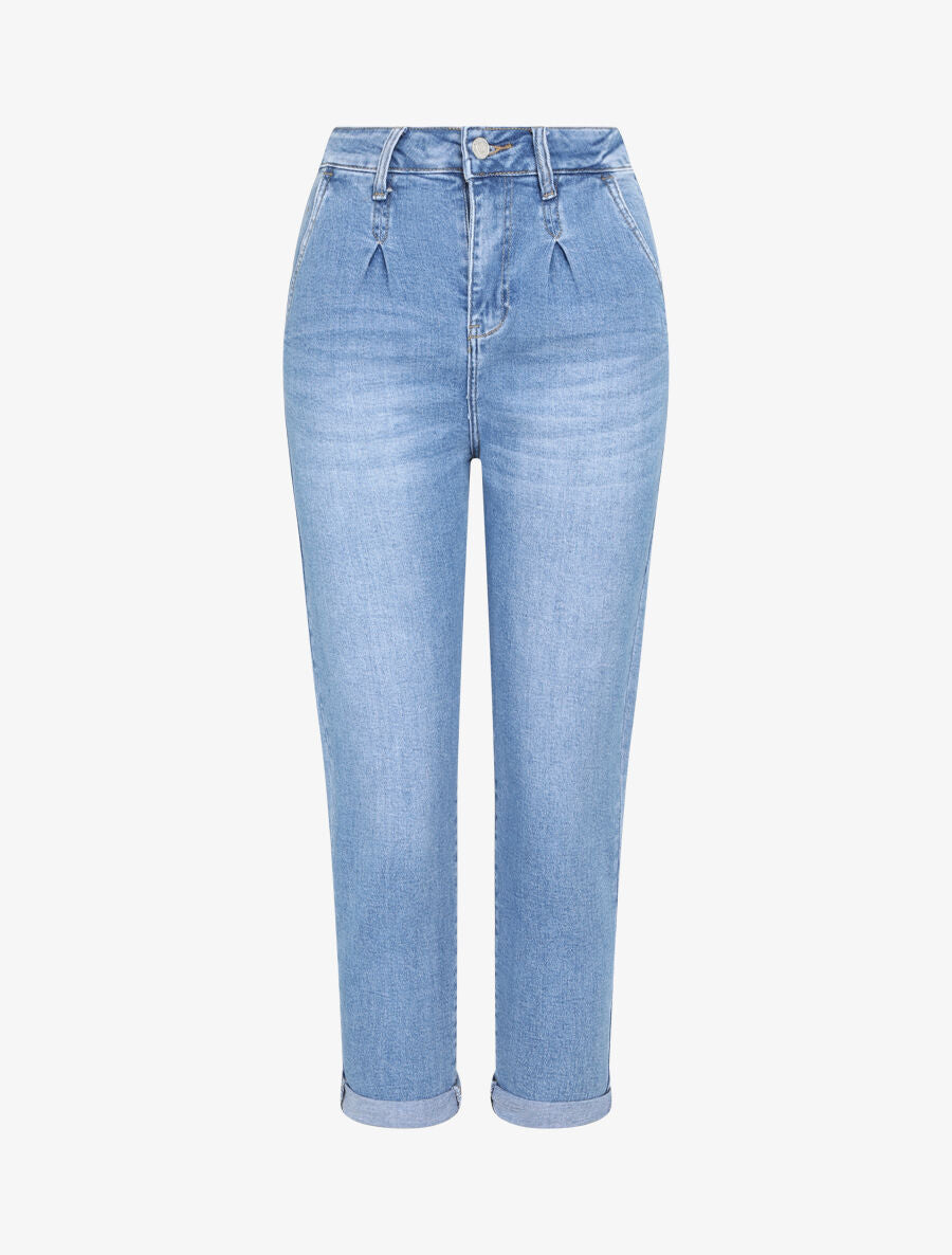 Jean mom fit légérement délavé - Denim clair - 1