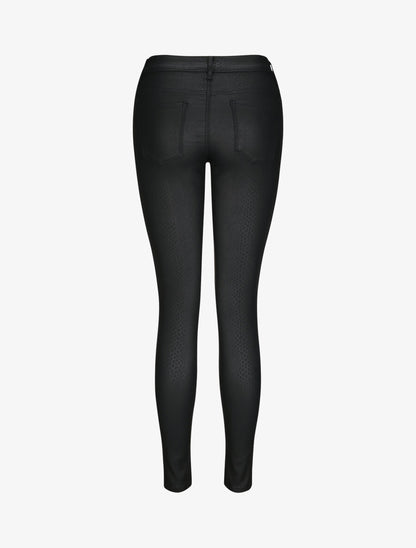 Pantalon en simili effet python - Noir - 2