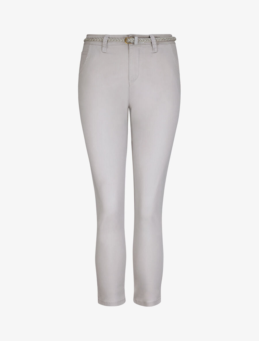 Pantalon 7/8 à revers - Gris - 1
