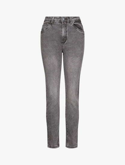 Jean grande taille slim à taille haute - Gris - 4