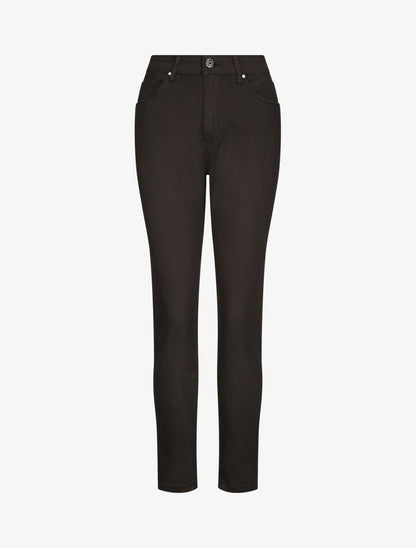 Jean grande taille slim uni à taille haute - Noir - 1
