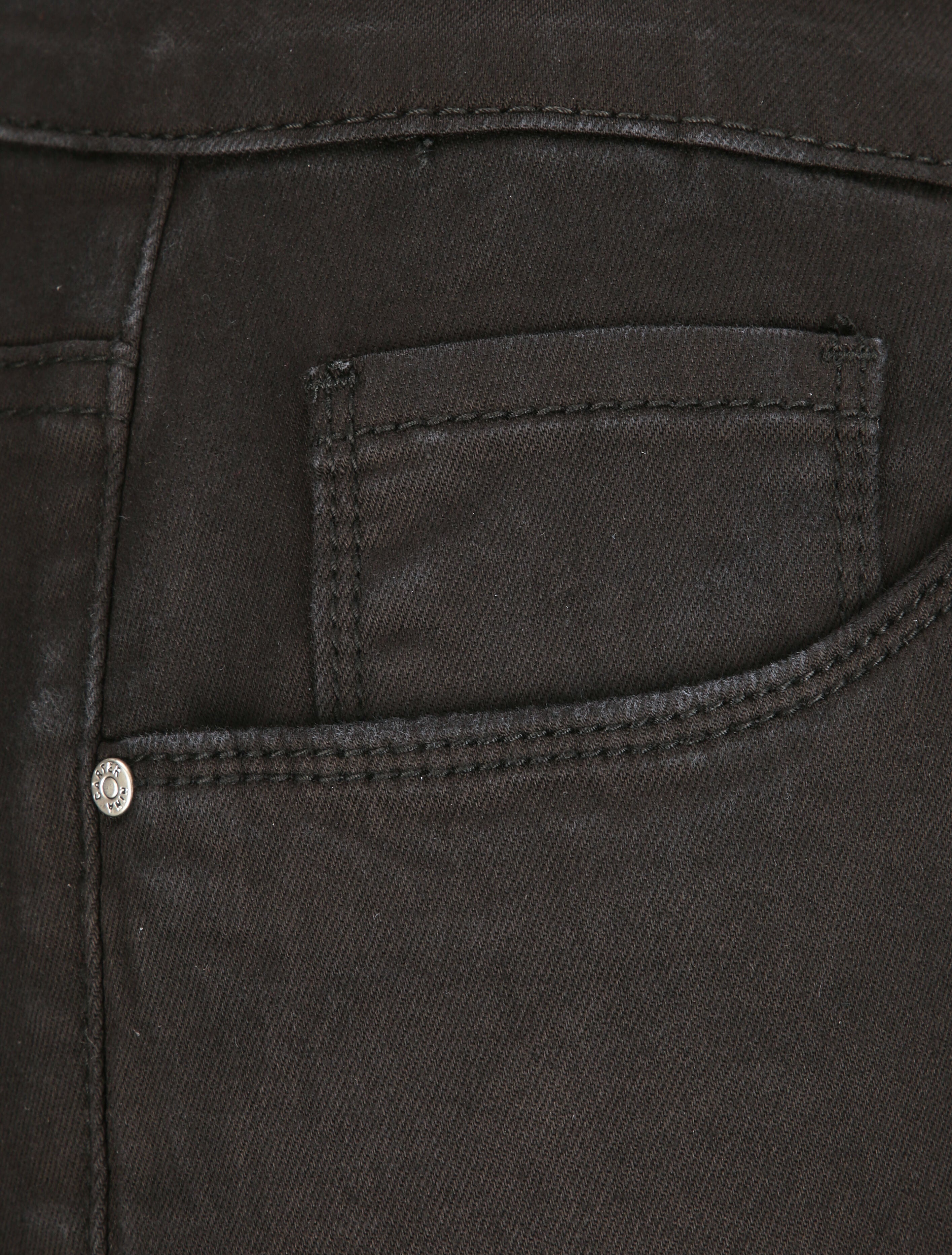 Jean grande taille slim uni à taille haute - Noir - 3