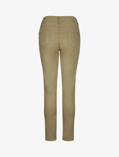 Jean grande taille slim uni à taille haute - Kaki - 2
