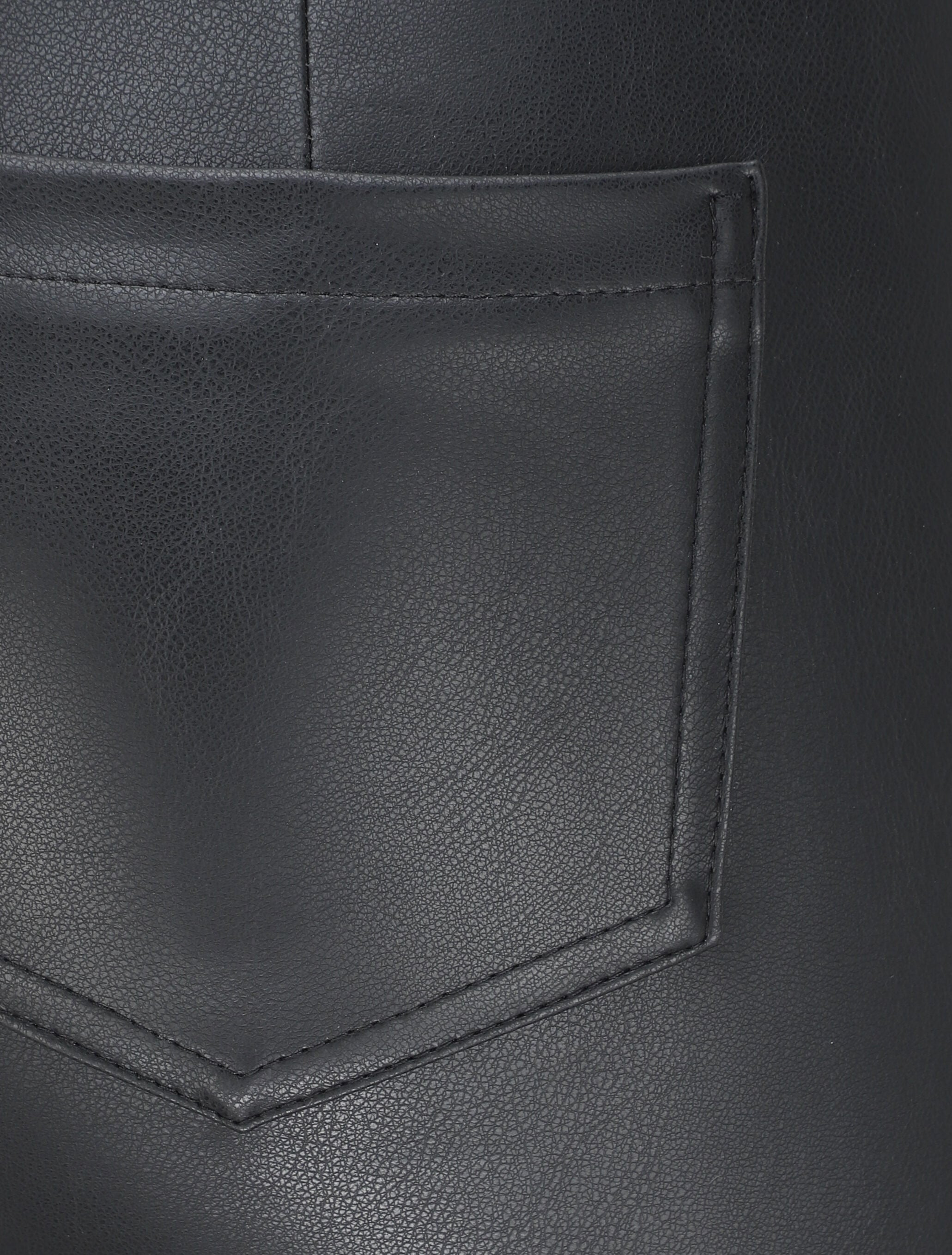 Pantalon slim en simili - Noir - 3