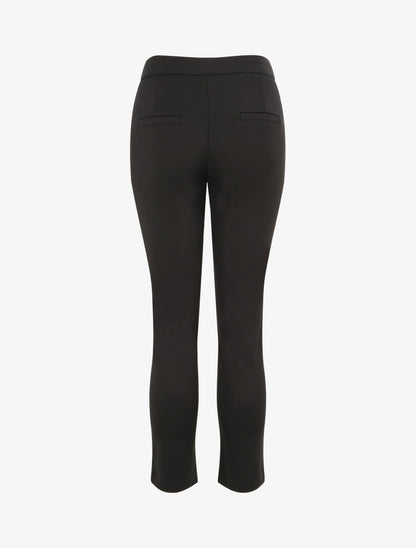 Pantalon droit à boucle stylisée - Noir - 2