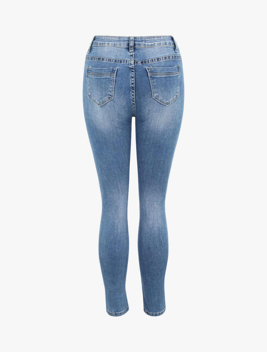Jean skinny légèrement délavé - Bleu denim - 2