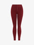 Pantalon stretch skinny à taille haute boutonnée - Bordeaux - 4