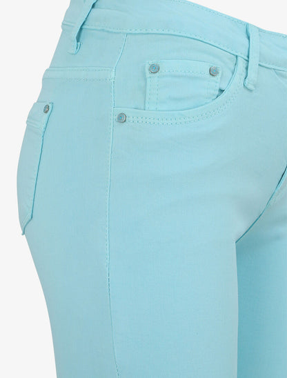 Jean skinny uni à taille haute - Bleu ciel - 5