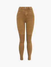 Jean biker skinny à taille haute - Camel - 1