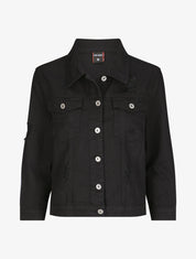 Veste oversize en jean unie déchiré - Noir - 4