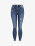 Jean skinny déchiré à taille haute - Bleu - 1