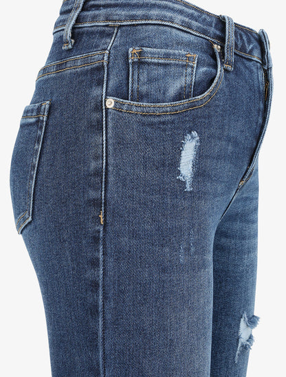 Jean skinny déchiré à taille haute - Bleu - 3