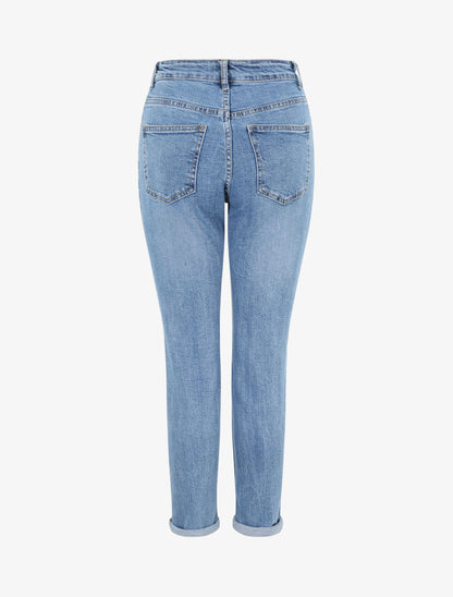 Jean mom déchiré - Bleu - 2