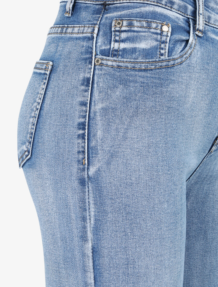Jean large droit taille haute - Bleu denim - 3