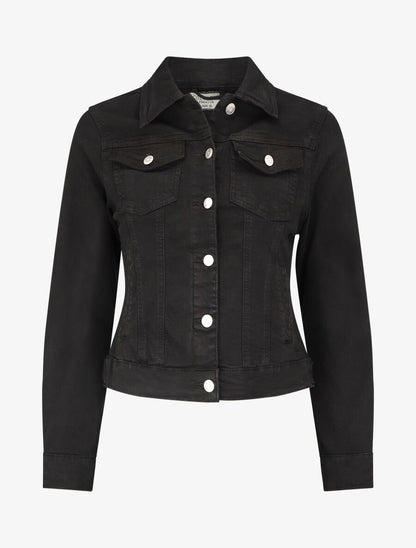 Veste en jean coupe droite - Noir - 4