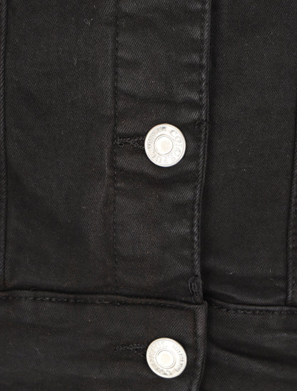 Veste en jean coupe droite - Noir - 3