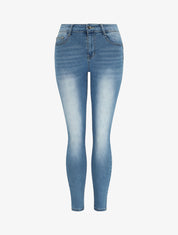 Jean slim delavé push up - Bleu denim - 1