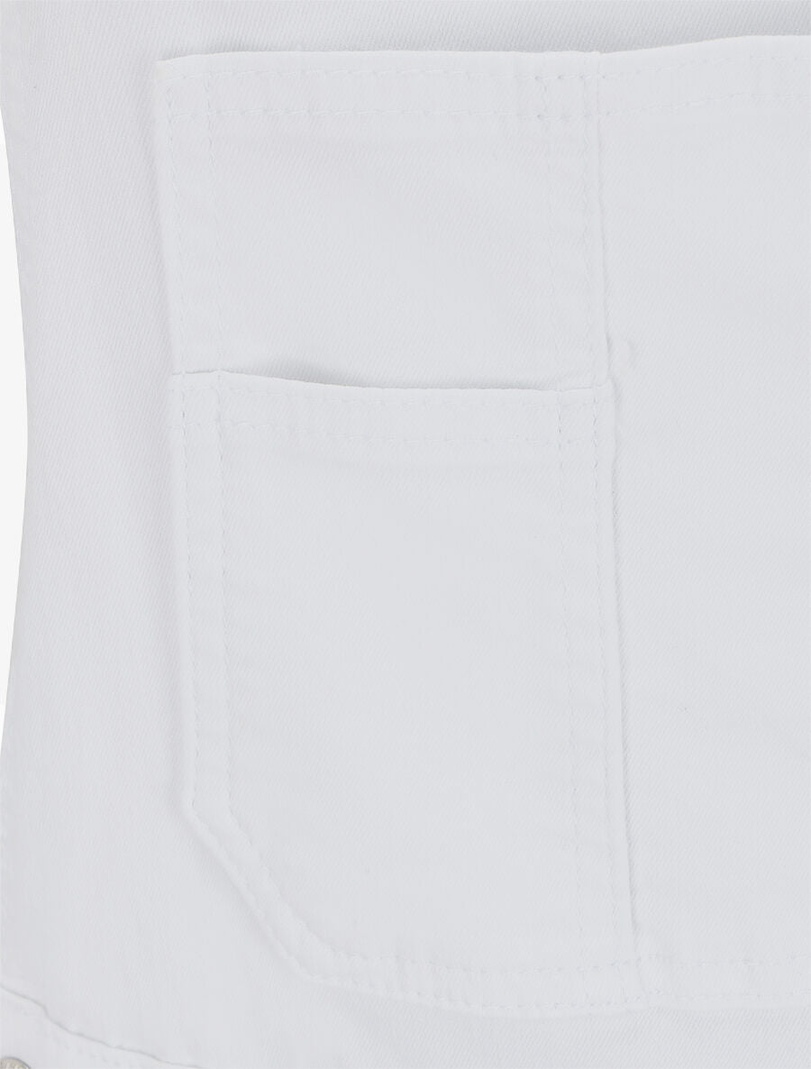 Salopette short en jean - Blanc - 3