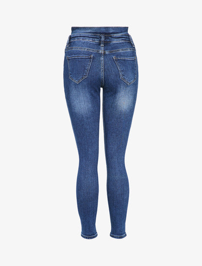 Jean skinny à taille haute stylisée - Bleu denim - 2