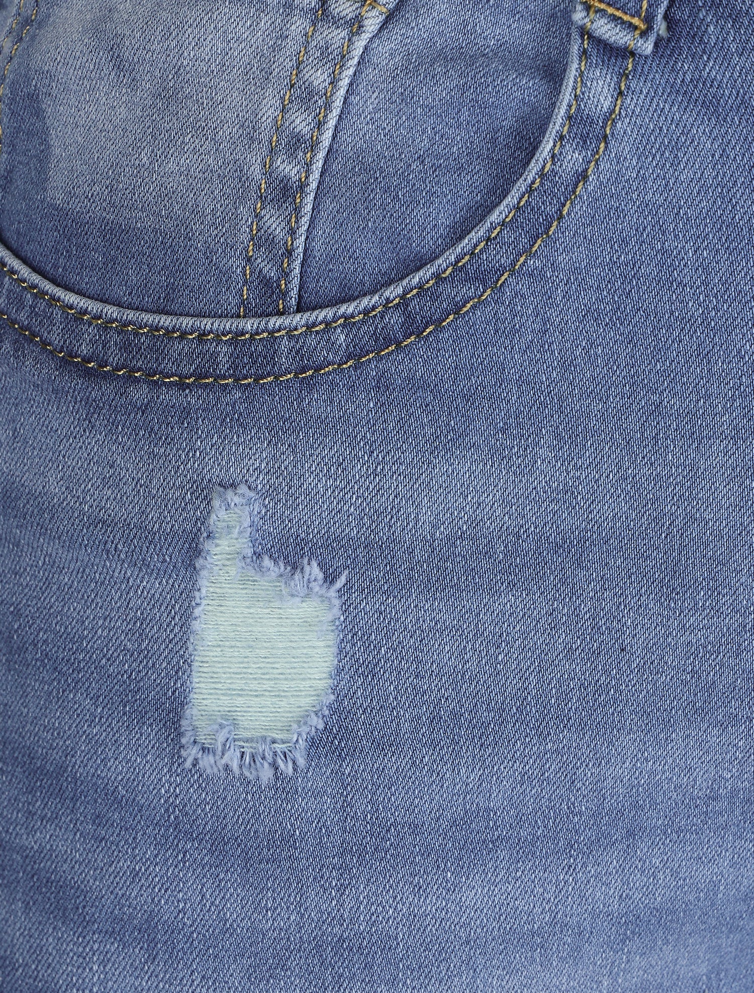Bermuda push up déchiré - Bleu denim - 3