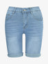 Bermuda push up à ourlets - Bleu denim - 1