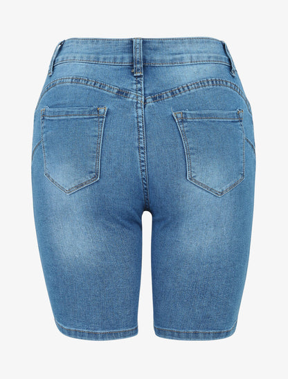 Bermuda push up coupe droite - Bleu denim - 3