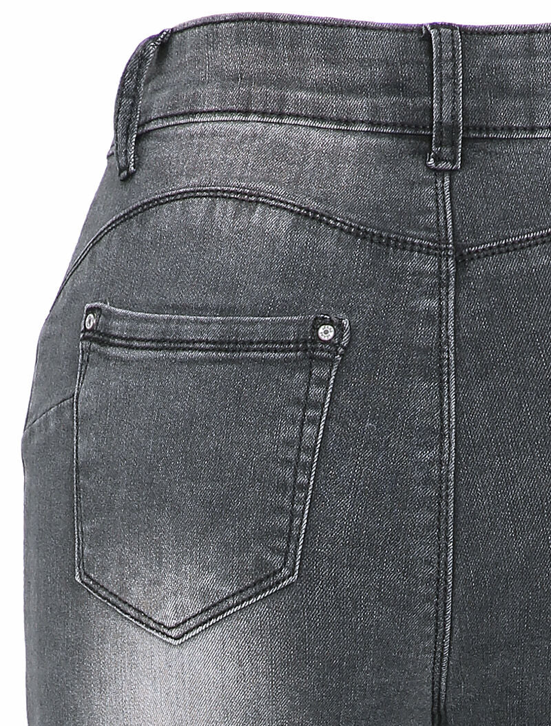 Jean skinny à taille haute délavé - Anthracite - 3