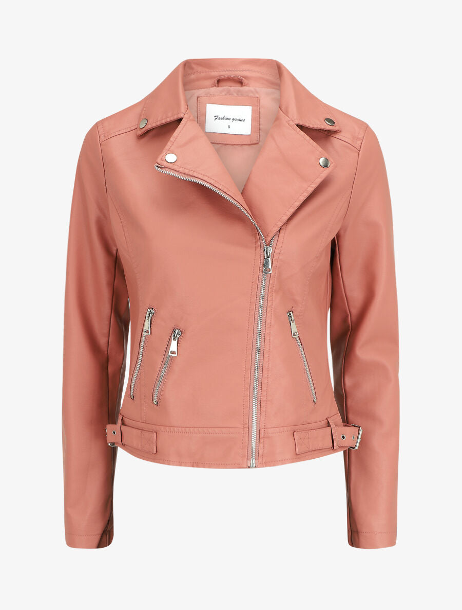 Perfecto en simili à sangles - Rose - 3