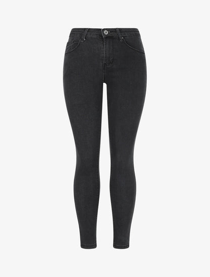 Jean skinny push up à taille haute - Gris foncé - 1