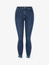 Jean skinny push up bords effilochés - Bleu denim - 1