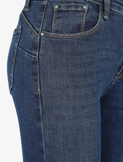 Jean skinny push up bords effilochés - Bleu denim - 3
